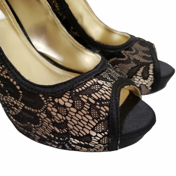 Steve Madden Peek-Toe Lace Overlay Heels - Picture 13 of 15